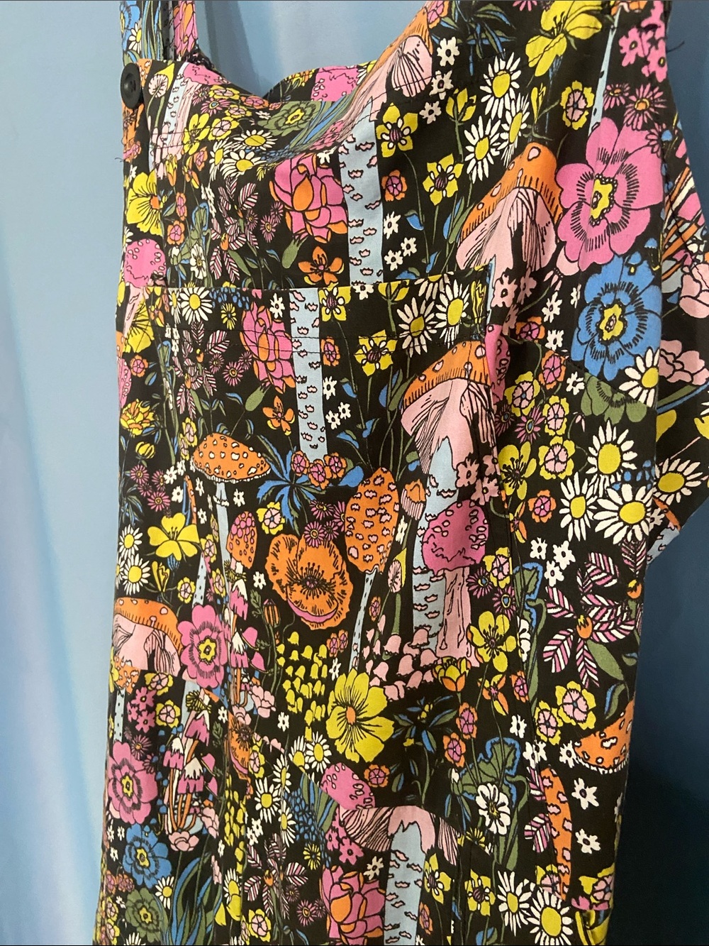 NOOWORKS overalls in Magical Mushroom print, size 3X - Picture 6 of 6